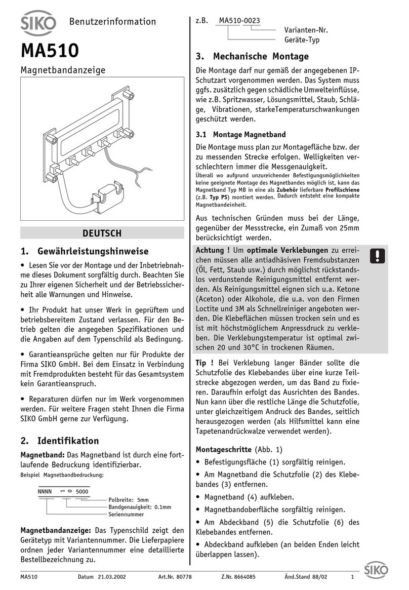Siko MA510 Operation manual