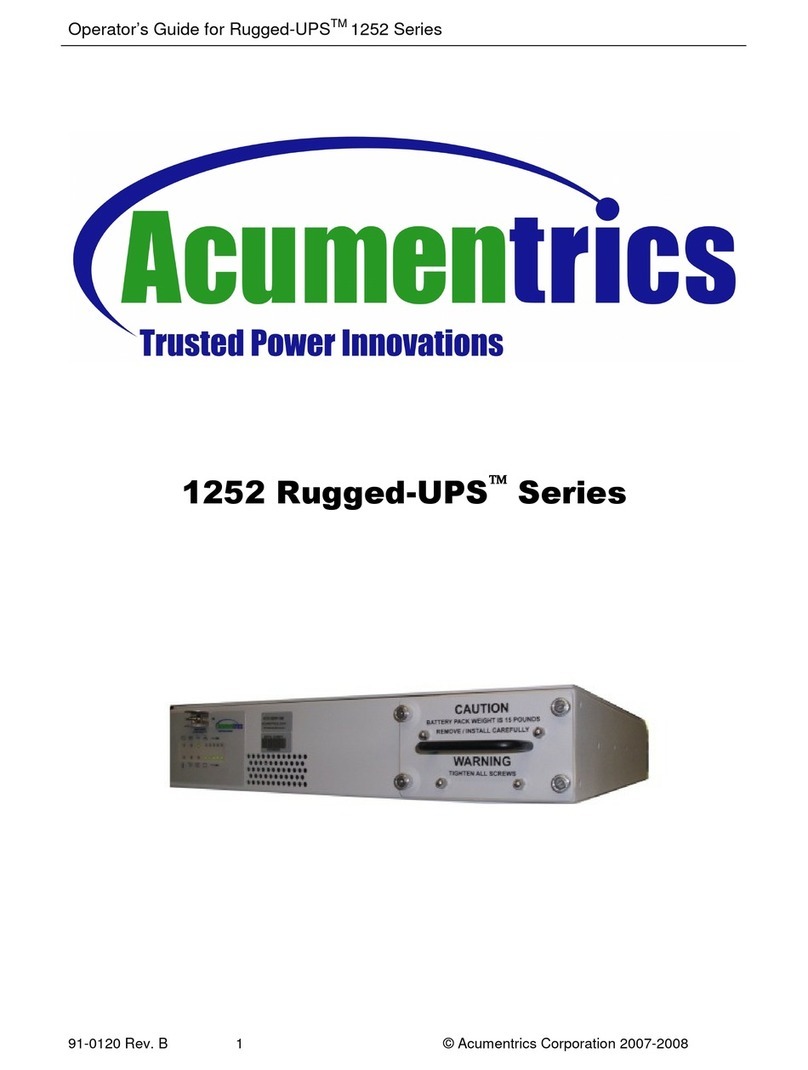 Acumentrics Rugged-UPS 1252 Series Operator's guide
