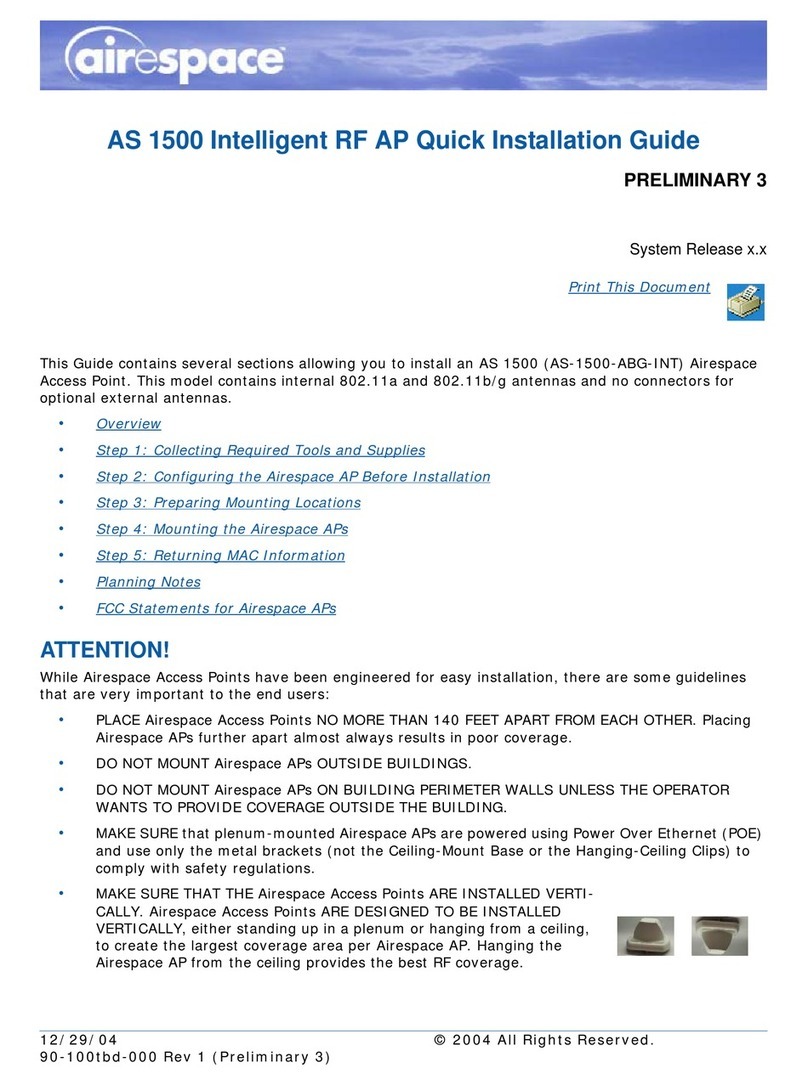 Airespace AS 1500 User manual