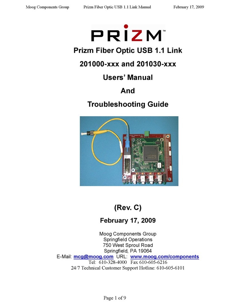 Moog PRIZM 201000 Series User's manual and troubleshooting guide