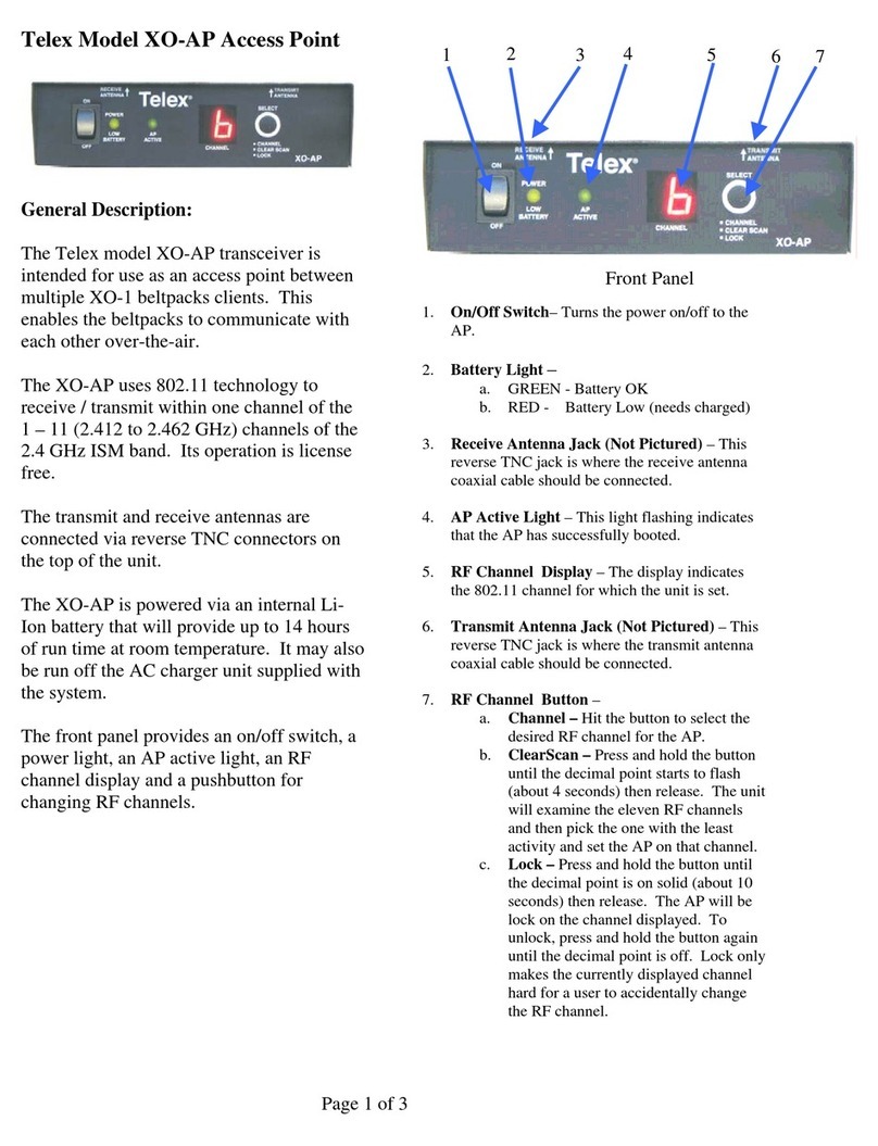 Telex XO-AP user manual