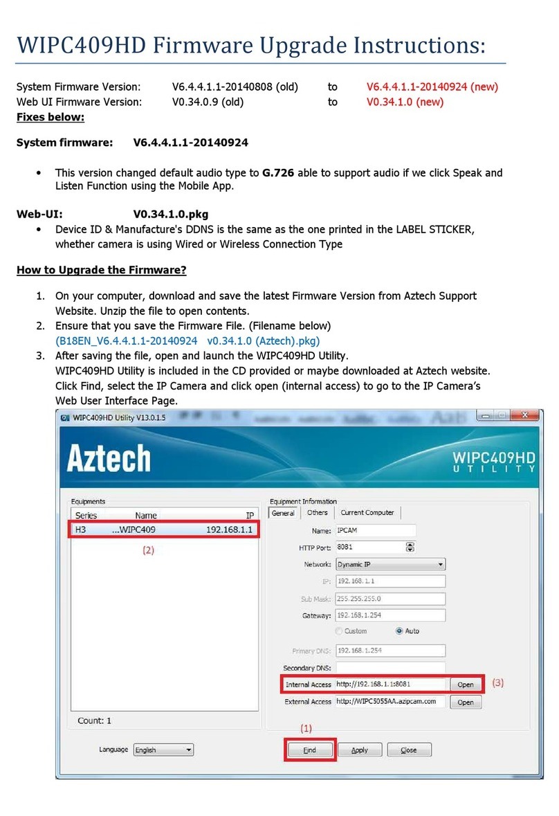 Aztech WIPC409HD Firmware Upgrade Instructions
