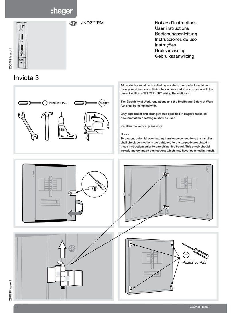 hager Invicta 3 User instructions