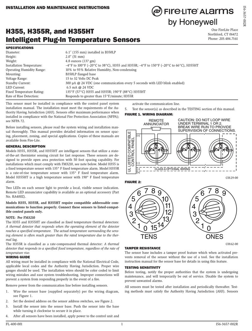 Fire-Lite Alarms H355 Installation and maintenance instructions Fire-Lite Alarms H355 Installation and maintenance instructions
