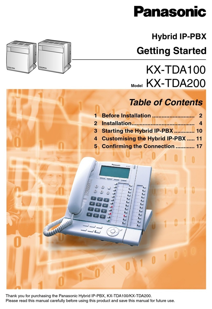 Panasonic HYBRID IP-PBX KX-TDA100 User manual