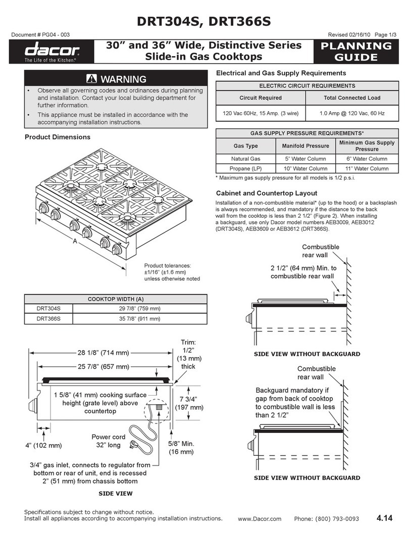 Dacor DRT304S Technical manual