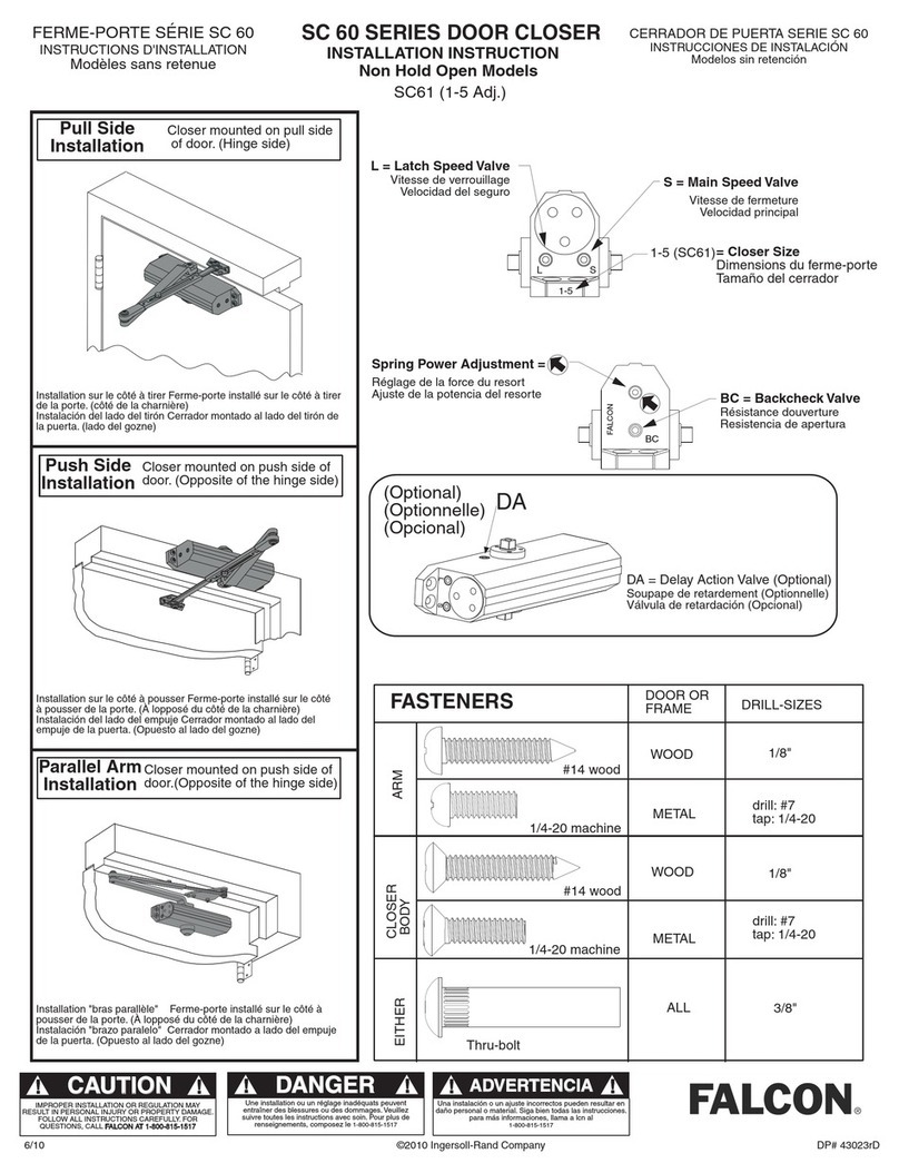 Falcon Ferme-Porte SC60 series installation instructions