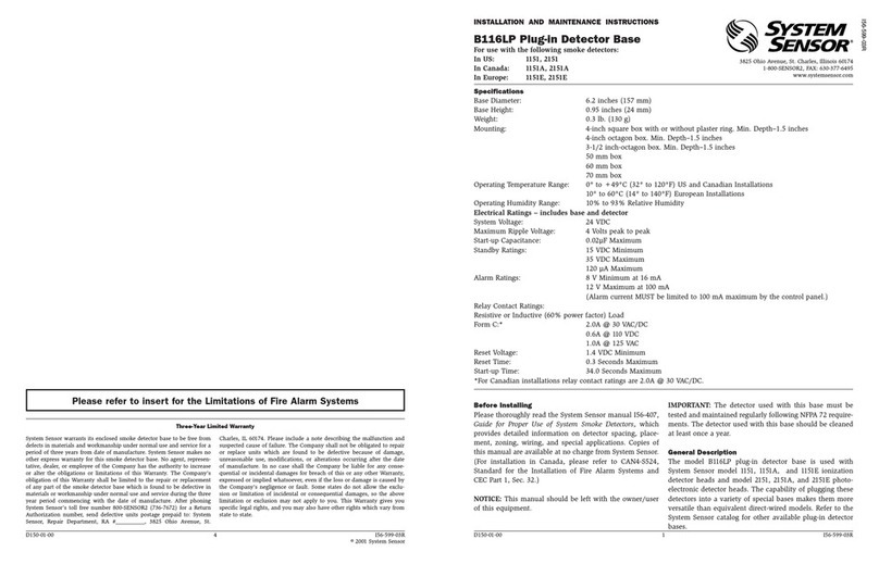 System Sensor B116LP User manual