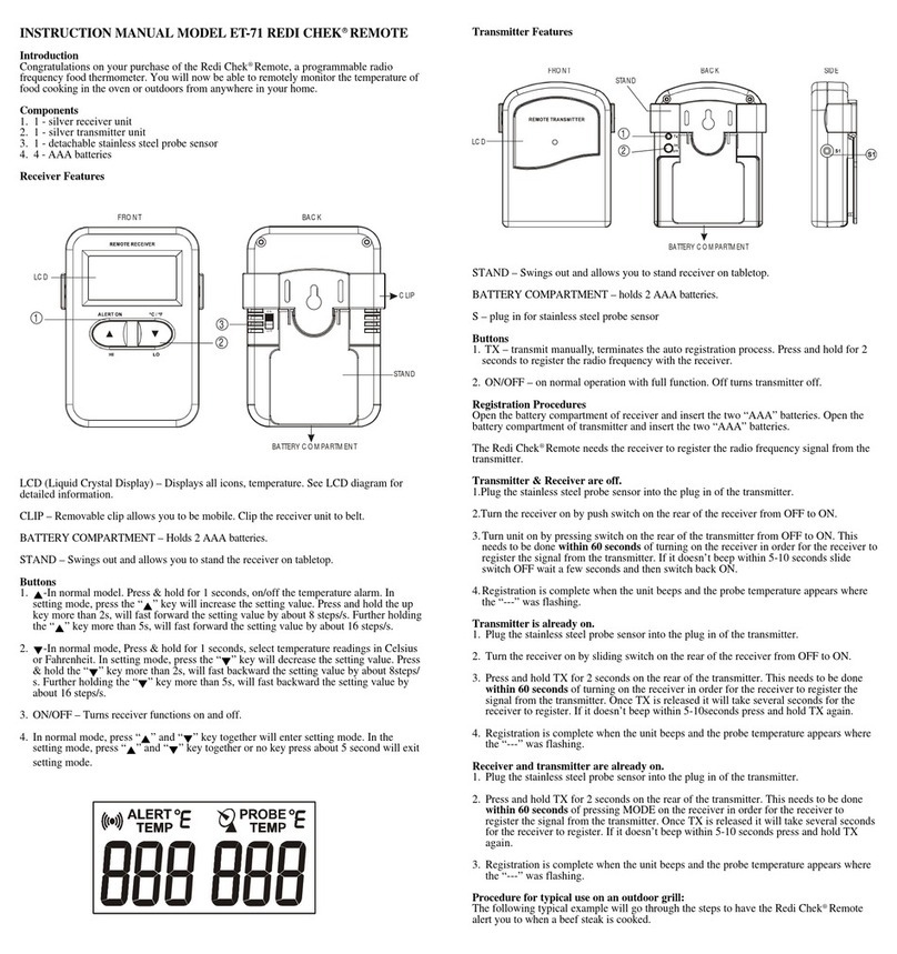 Maverick Redi Chek Remote ET-71 User manual Maverick Redi Chek Remote ET-71 User manual