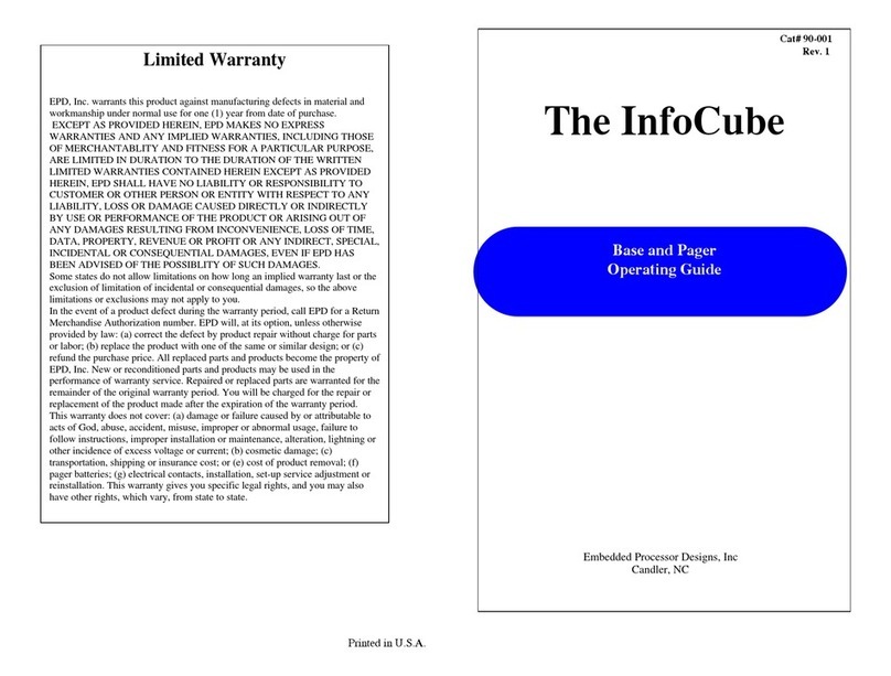 Embedded Processor Designs The InfoCube operating guide
