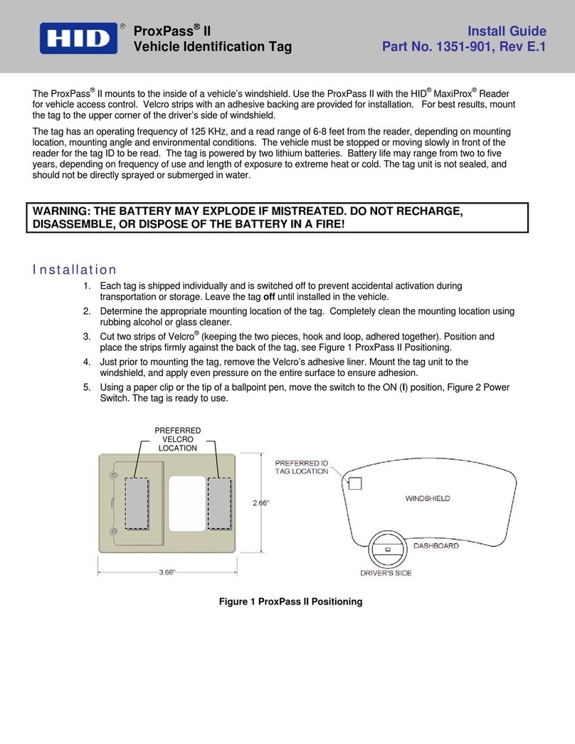 HID ProxPass II User manual