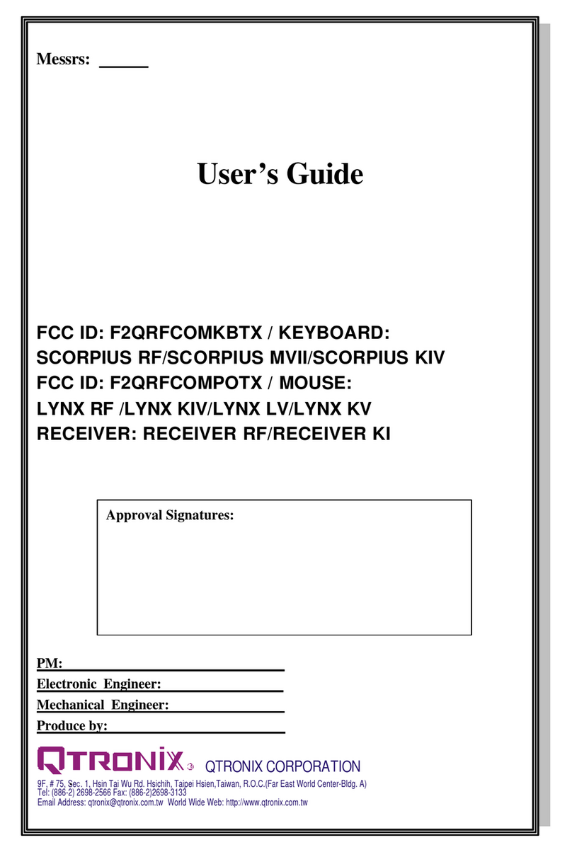 QTRONIX SCORPIUS RF User manual