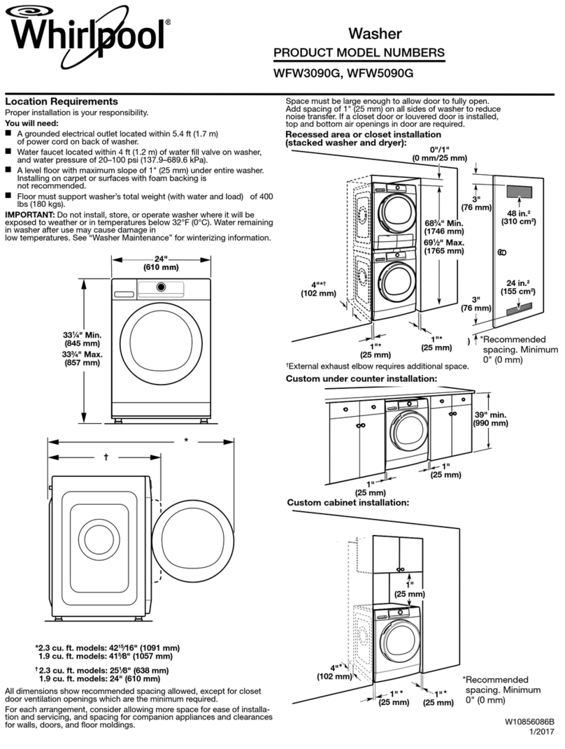 Whirlpool WFW3090G manual Whirlpool WFW3090G manual