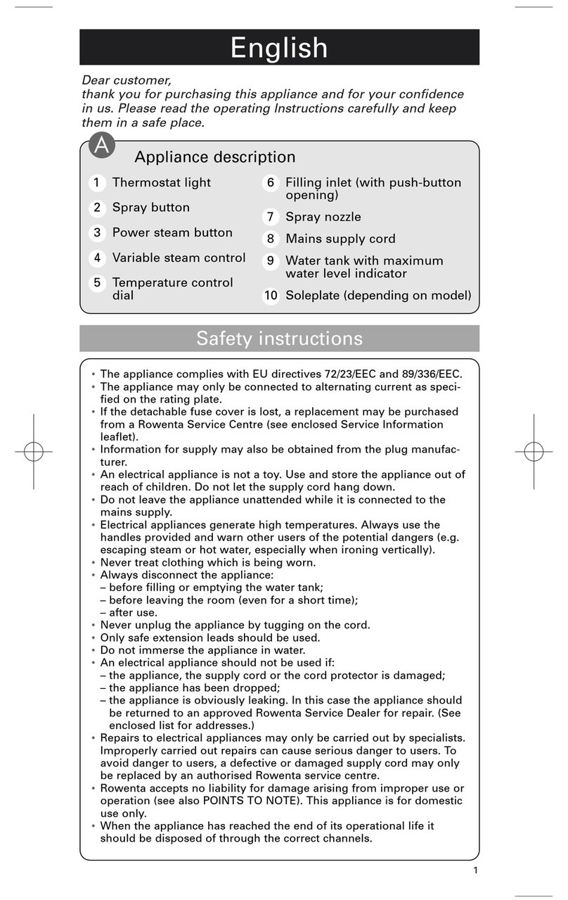 Rowenta DX9100 manual