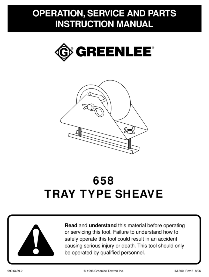Greenlee 658 Operation, service and parts instruction manual