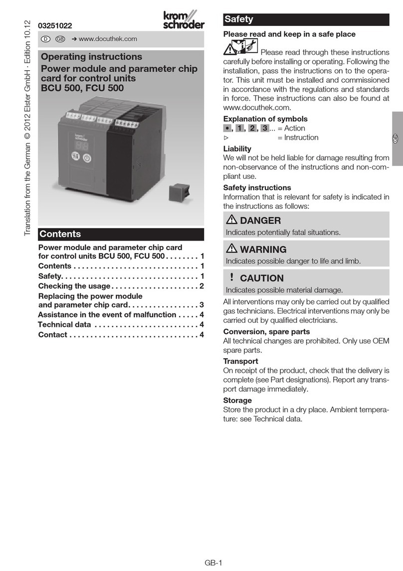 Krom Schroder FCU 500 operating instructions