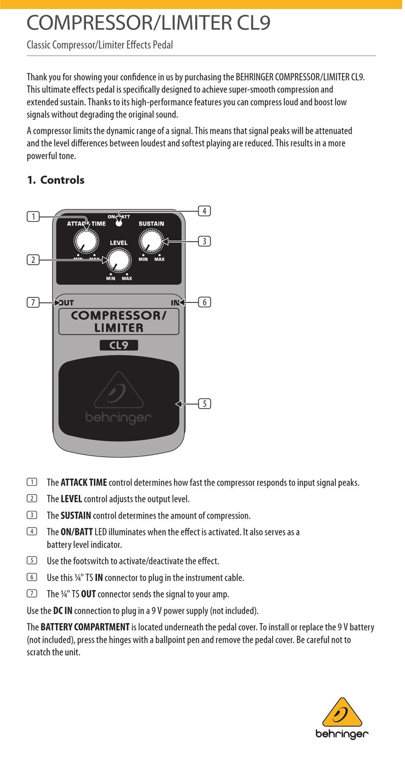 Behringer COMPRESSOR/LIMITER CL9 User manual