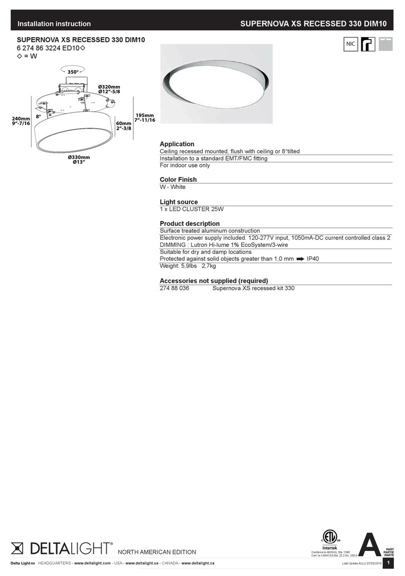 Delta Light SUPERNOVA XS RECESSED 330 DIM10 User manual