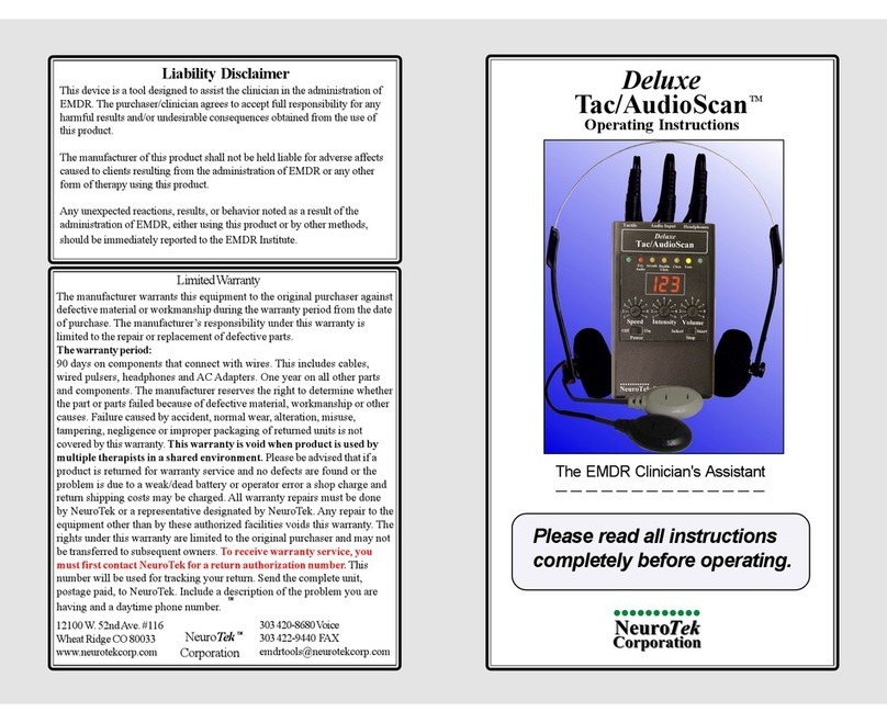 NeuroTek Deluxe Tac/AudioScan operating instructions NeuroTek Deluxe Tac/AudioScan operating instructions
