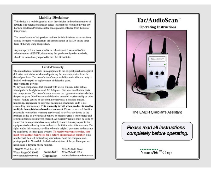 NeuroTek Tac/AudioScan User manual NeuroTek Tac/AudioScan User manual