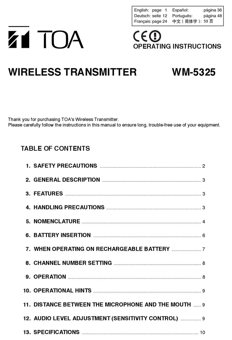 Toa WM-5325 operating instructions Toa WM-5325 operating instructions