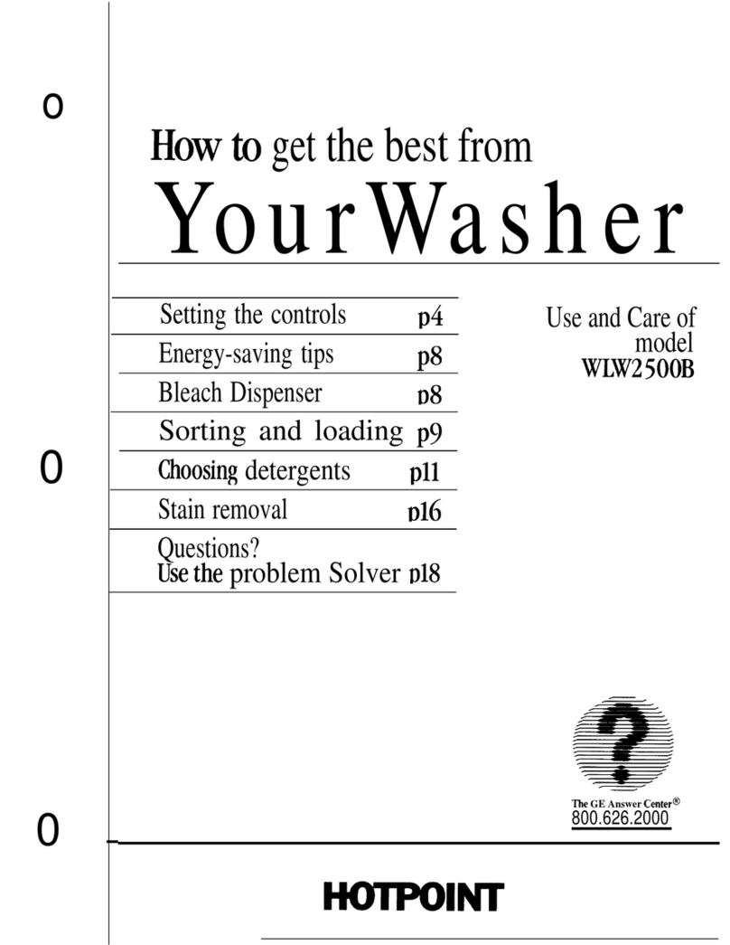 Hotpoint WLW2500B Use and care