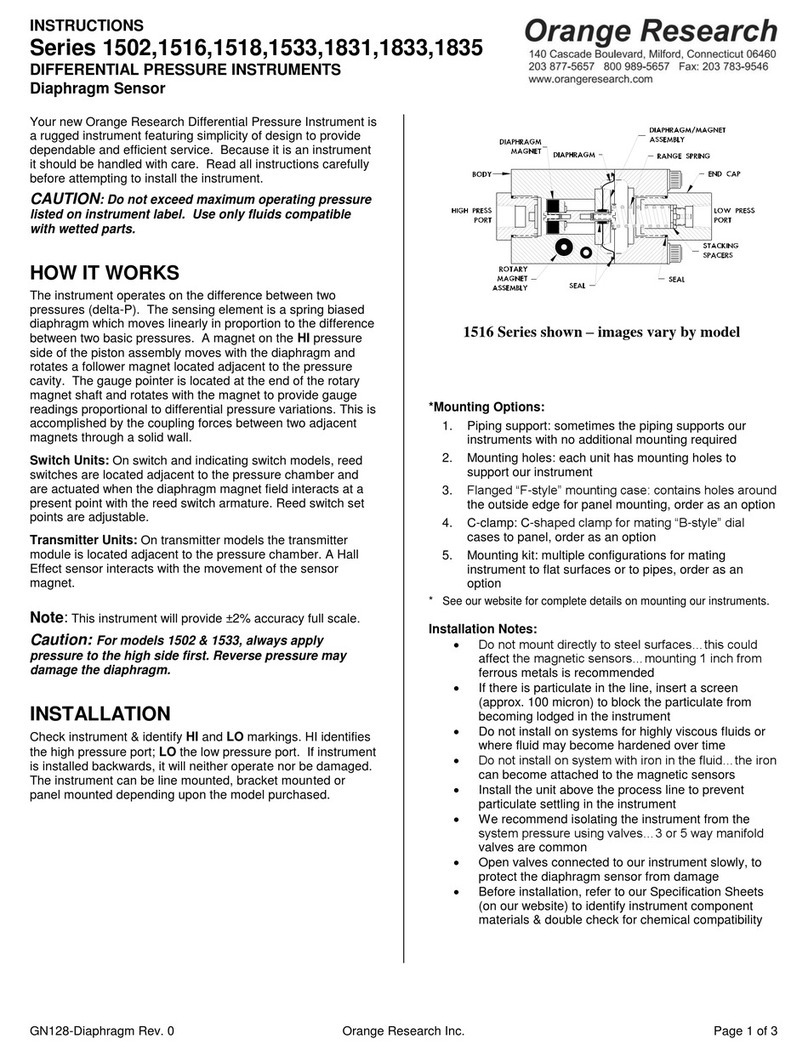 Orange Research 1502 Series instruction manual