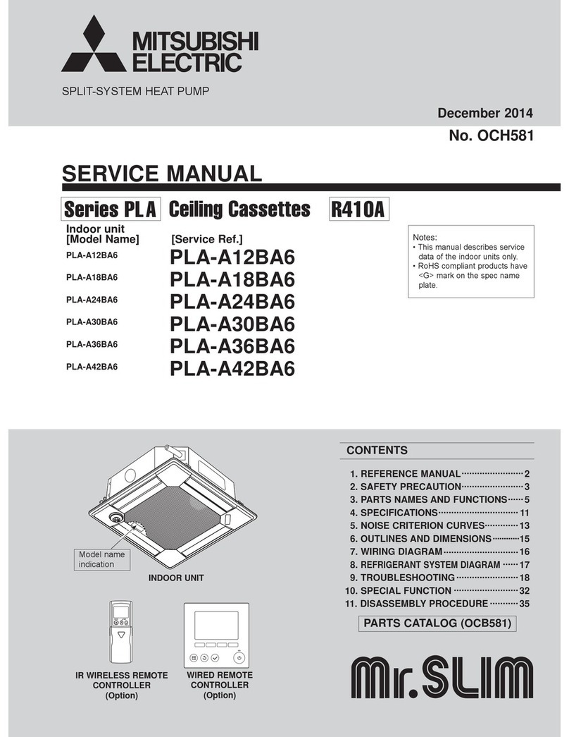 Mitsubishi Electric Mr. Slim PLA Series User manual Mitsubishi Electric Mr. Slim PLA Series User manual