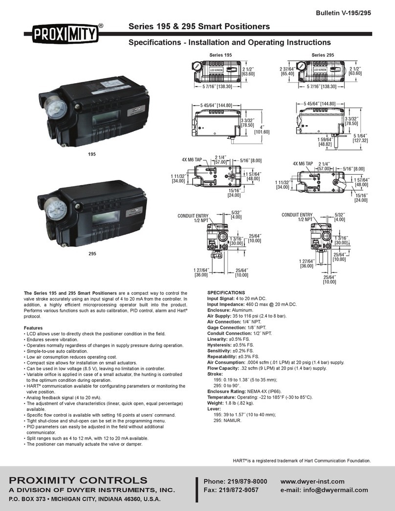 Dwyer Instruments Proximity 195 Series Installation and operating instructions