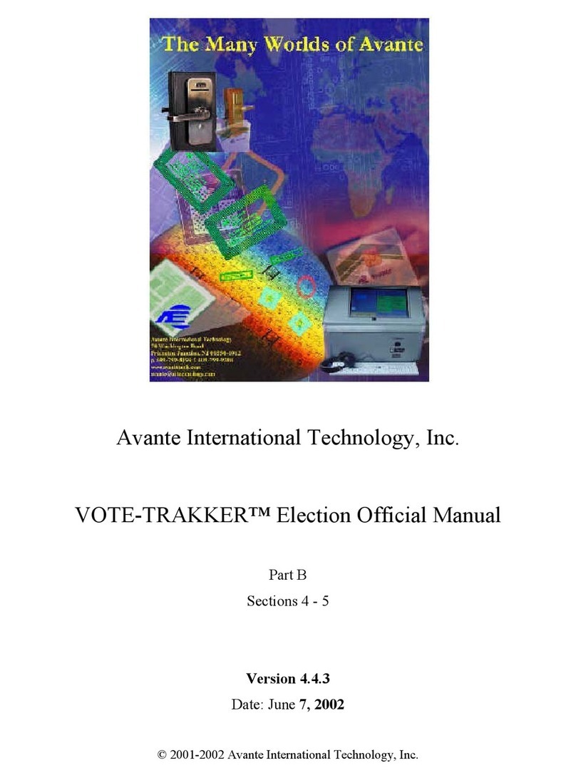 Avante VOTE-TRAKKER User manual