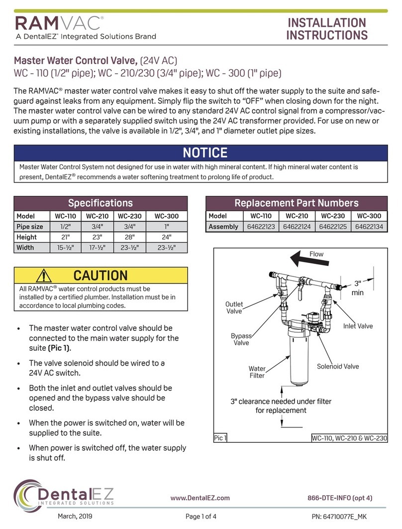 DentalEZ RAMVAC  WC-110 installation instructions