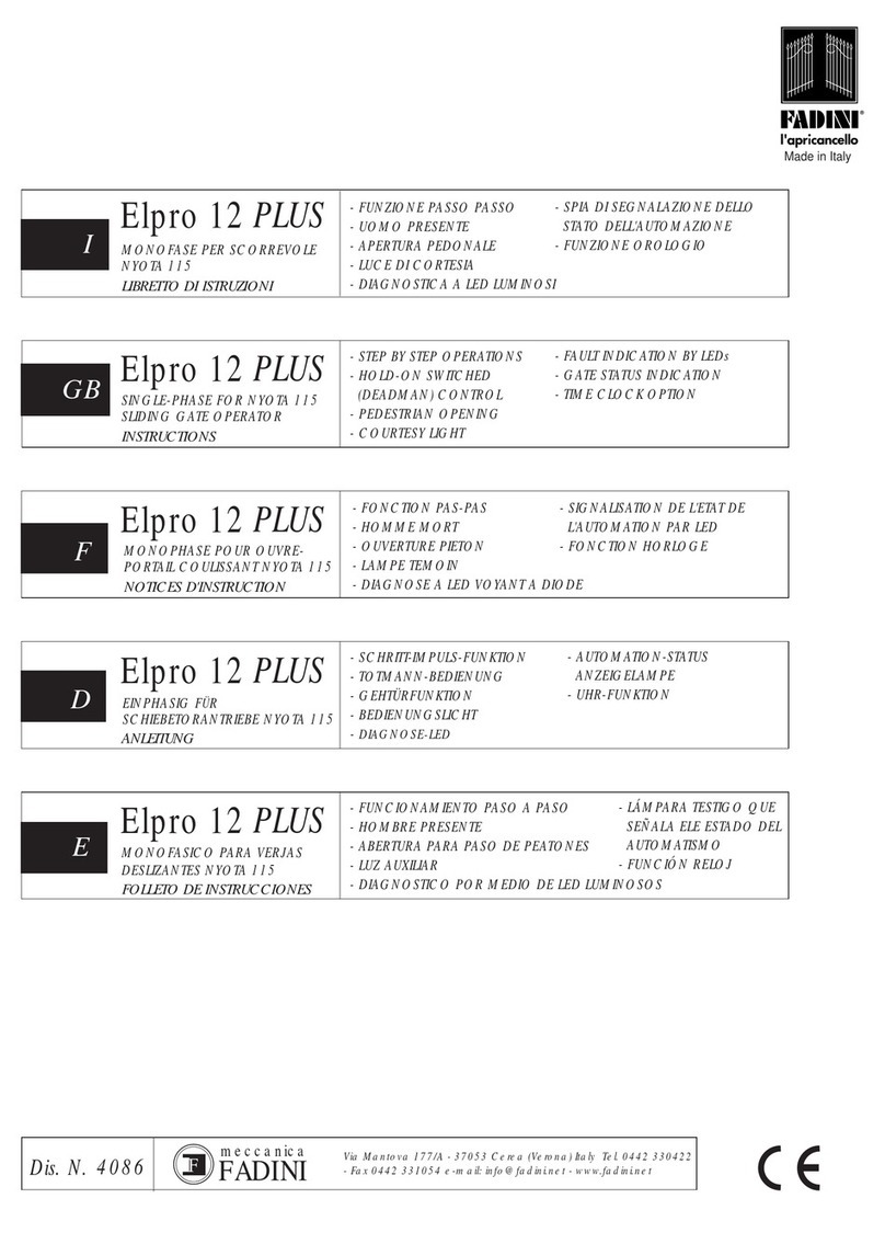 fadini Elpro 12 PLUS instructions