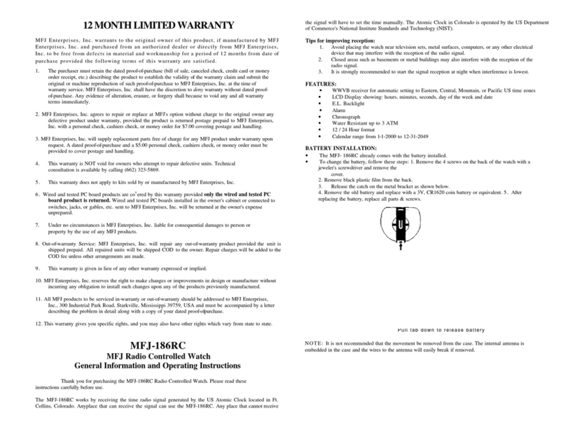 MFJ MFJ-186RC operating instructions