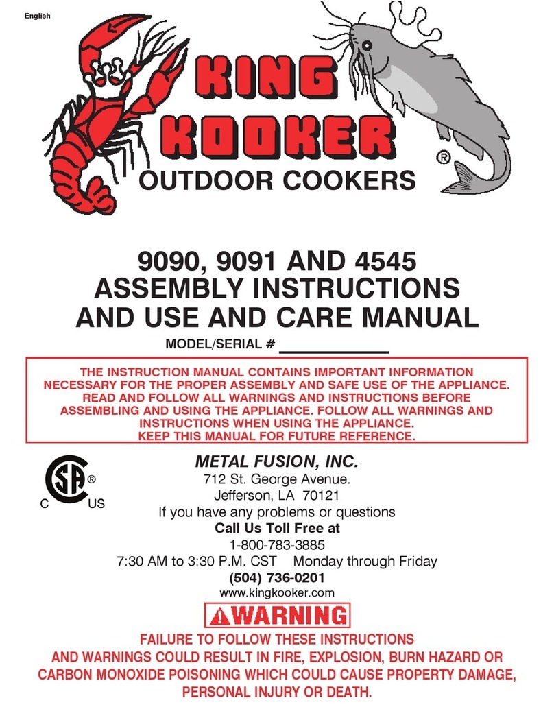 King Kooker 9090 Assembly instructions and use and care manual King Kooker 9090 Assembly instructions and use and care manual