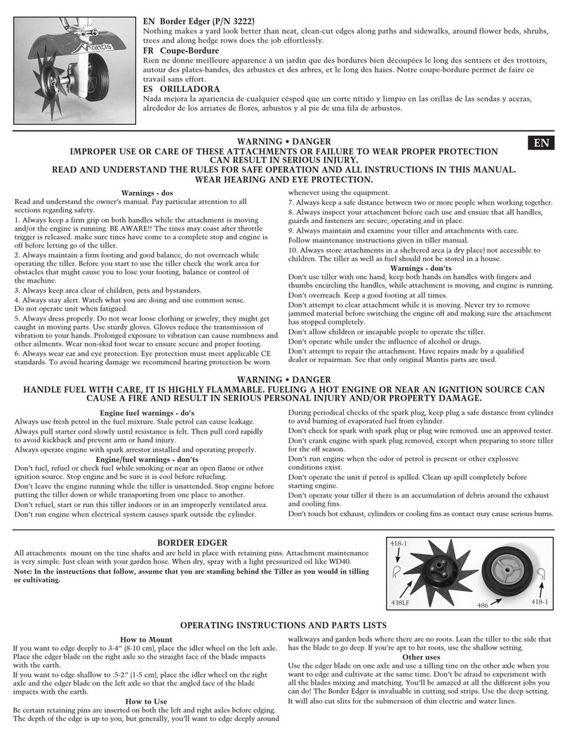 Mantis 3222 operating instructions