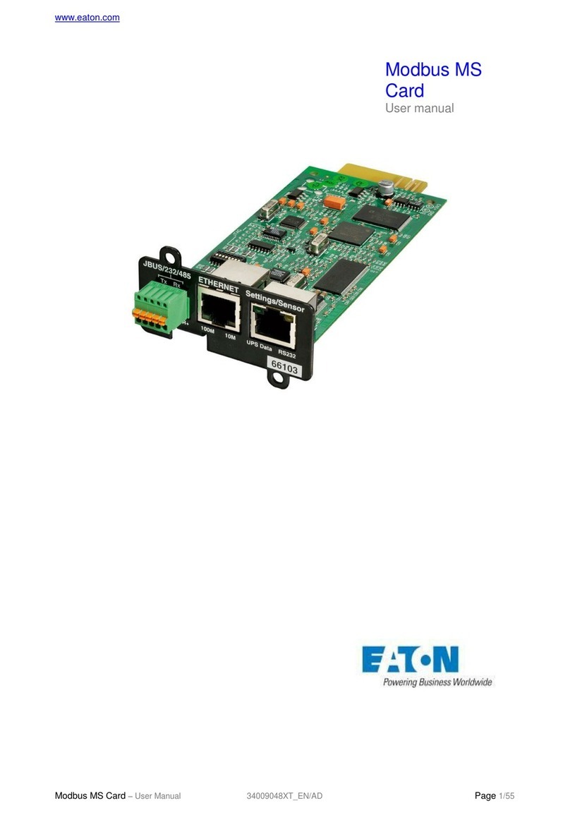 Eaton Modbus MS Card User manual