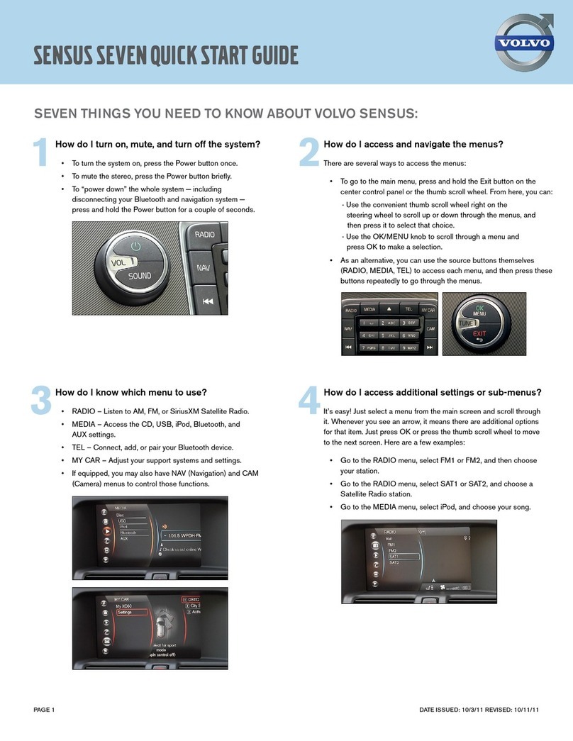 Volvo Sensus Seven quick start guide