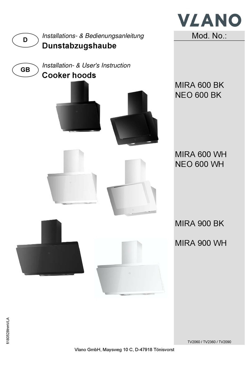 Vlano MIRA 600 BK Installation & user's instructions
