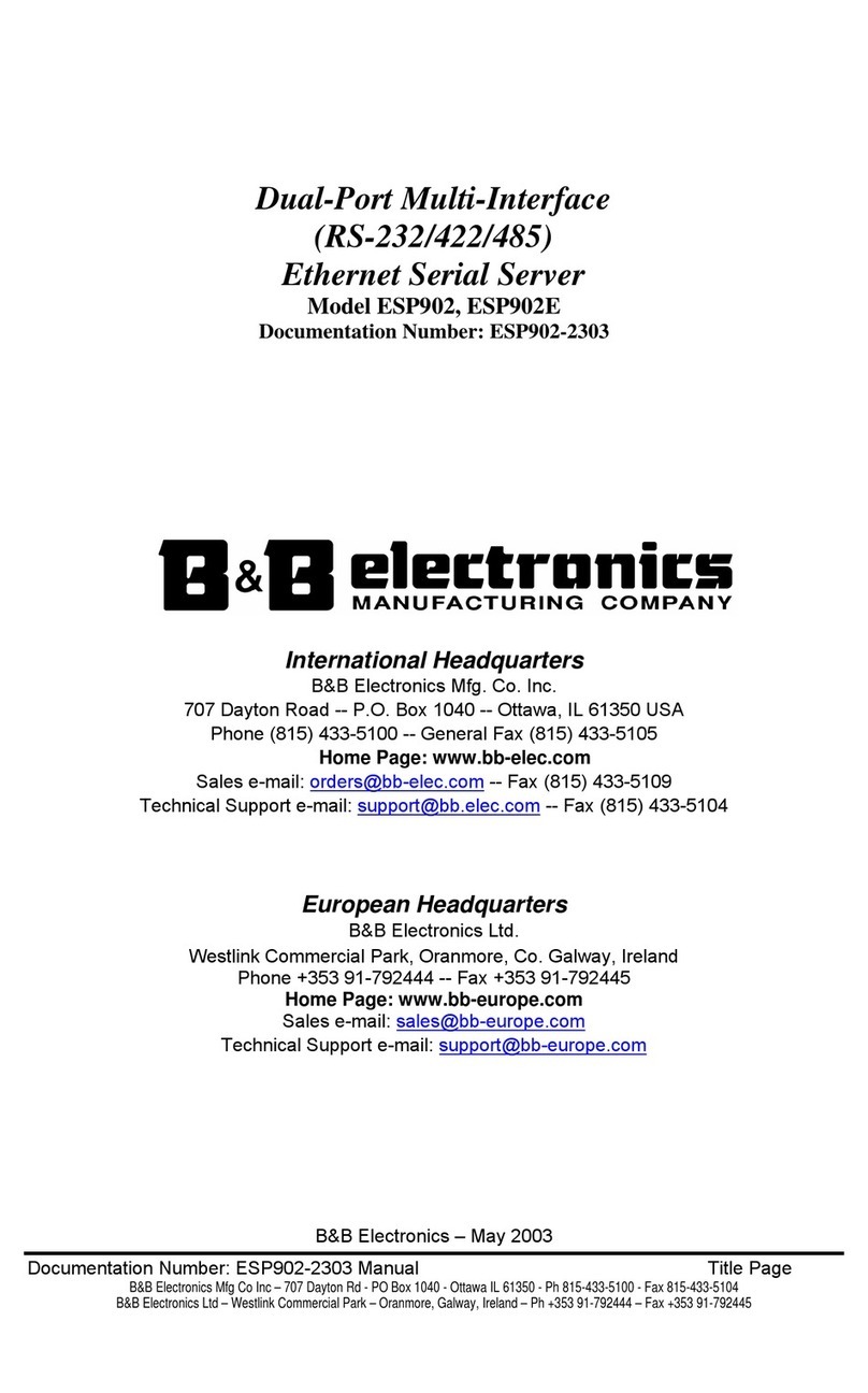 B&B Electronics Vlinx Serial Servers ESP902 user manual