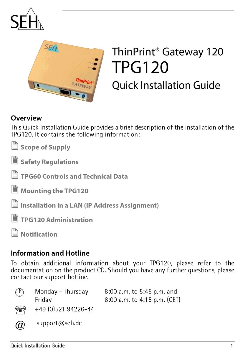 SEH ThinPrint TPG120 Quick installation guide