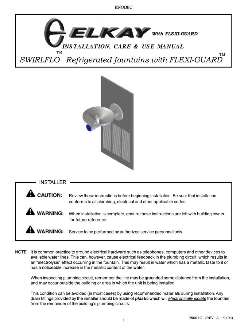 Elkay SWIRLFLO FLEXI-GUARD ENOBM8C Installation, care & use manual