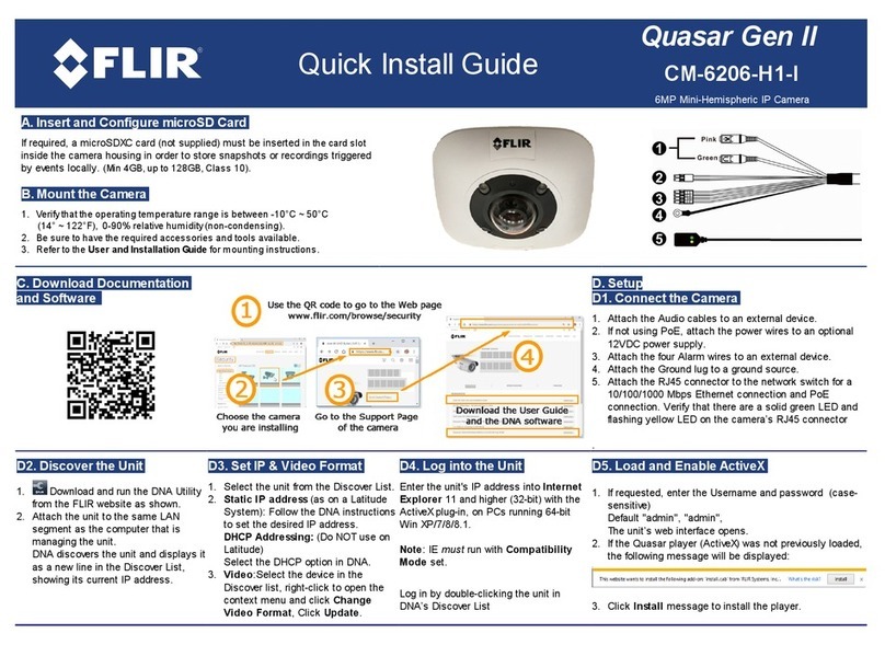 FLIR Quasar CM-6206-H1-I Quick install guide