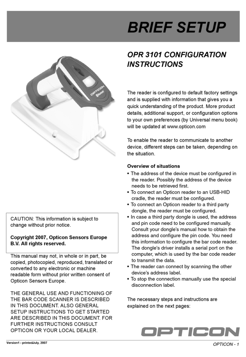 Opticon OPR 3101 BRIEF SETUP