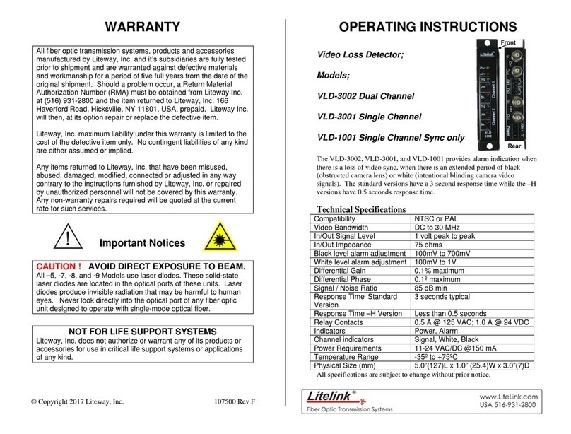 Litelink VLD-3002 operating instructions