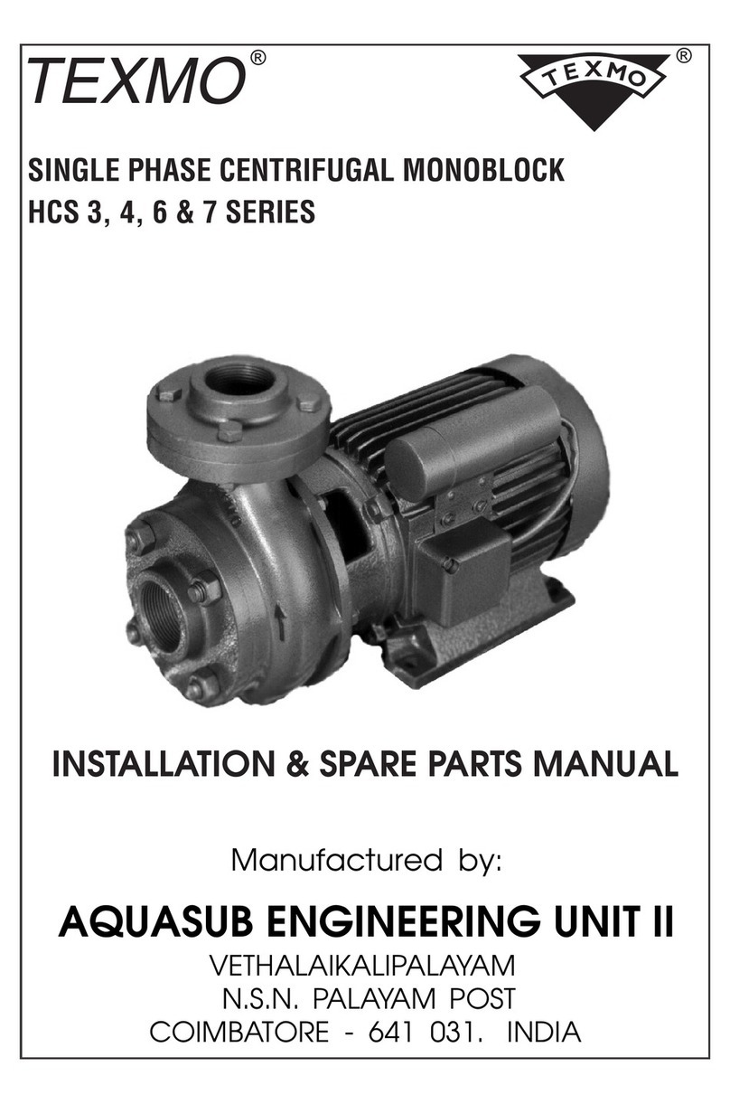 Texmo Industries HCS 3 Series Installation & Spare Parts Manual