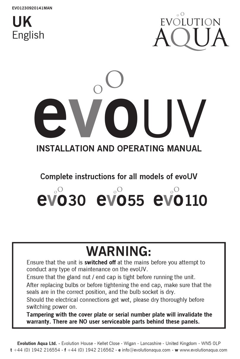 Evolution Aqua evoUV evo30 Installation and operating manual