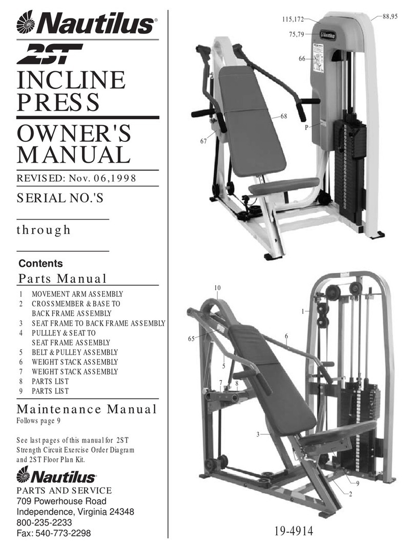 Nautilus 2ST INCLINE PRESS User manual Nautilus 2ST INCLINE PRESS User manual