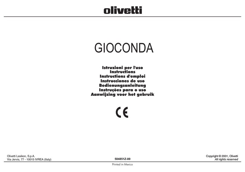 Olivetti Gioconda instruction manual