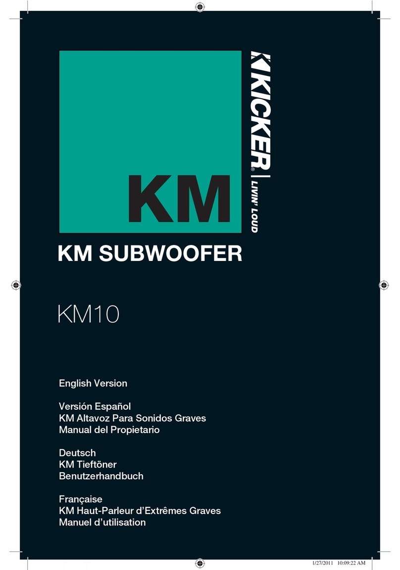 Kicker KM10 User manual