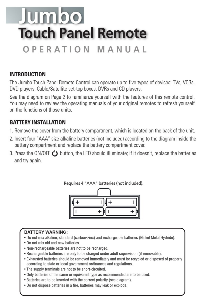 Jumbo Touch Panel Remote Operation manual